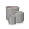 SET 3 CYLINDER POTS 14 17 22CM MATT GREY 