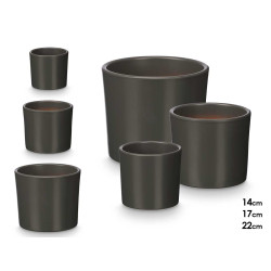SET3 PORTAVASI CILINDRO 14 17 22CM ANTRACITE MATE 