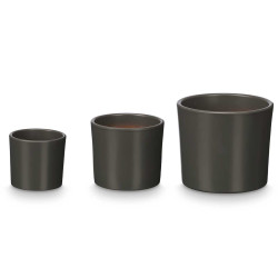 SET 3 CYLINDER POTS 14 17 22CM MATT ANTHRACITE 