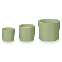SET 3 PORTAVASI CILINDRO 14 17 22 CM MENTA  MATE 