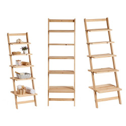 WOOD SHELF WITH 5 RACK SHELVES 
