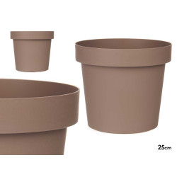 PLASTIC POT BROWN 25CM DIAM