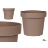 PLASTIC POT BROWN 25CM DIAM