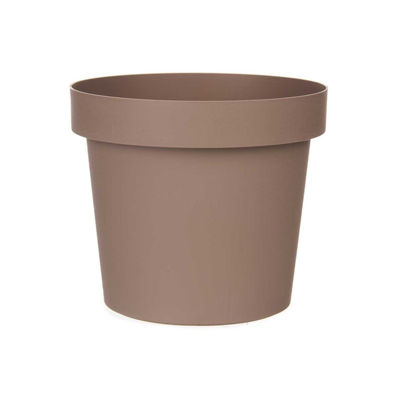MACETA PLASTICO MARRON 25CM DIAM