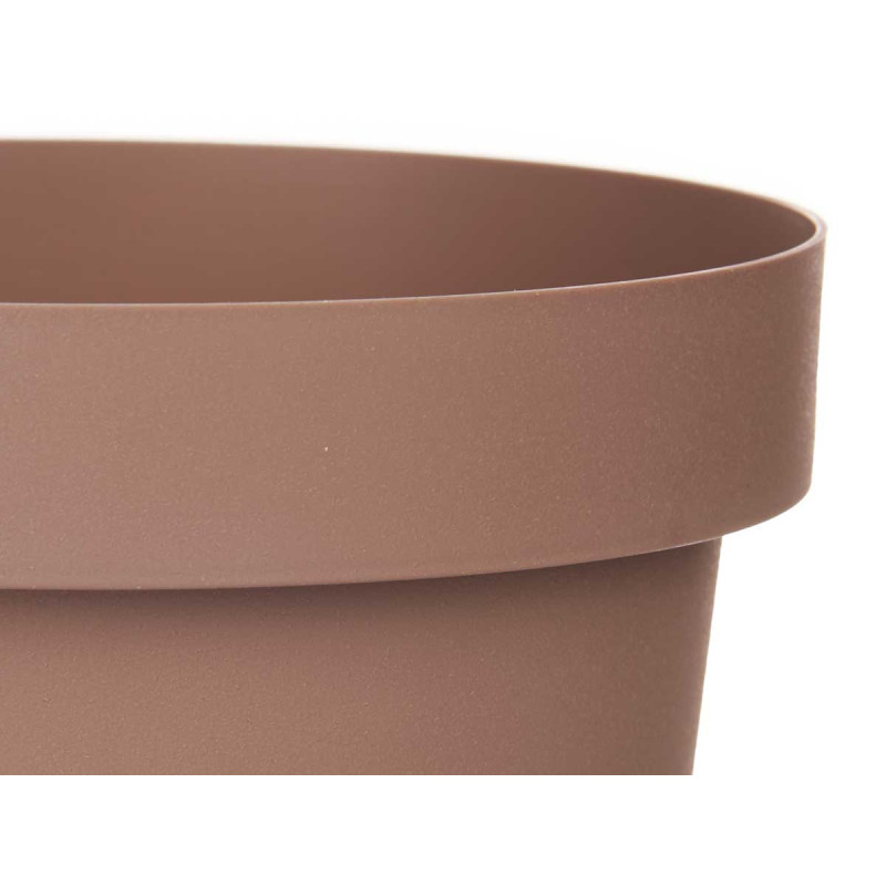 MACETA PLASTICO MARRON 25CM DIAM