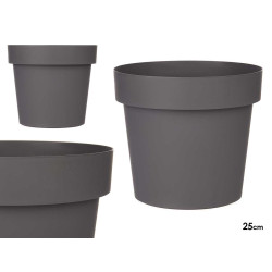 VASO PLASTICO CINZENTO 25 CM DIAM