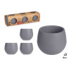 SET 3 MACETAS RESERVA AGUA 6 CM ANTRACITA