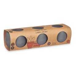 CONJ 3 VASOS RESERVA AGUA 6 CM ANTRACITE