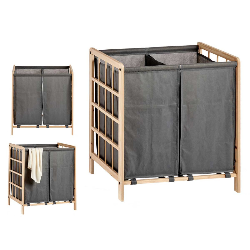 GREY DOUBLE WARDROBE BASKET