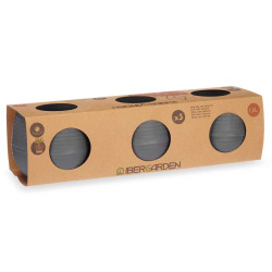 SET 3 MACETAS RESERVA AGUA 13 CM ANTRACITA