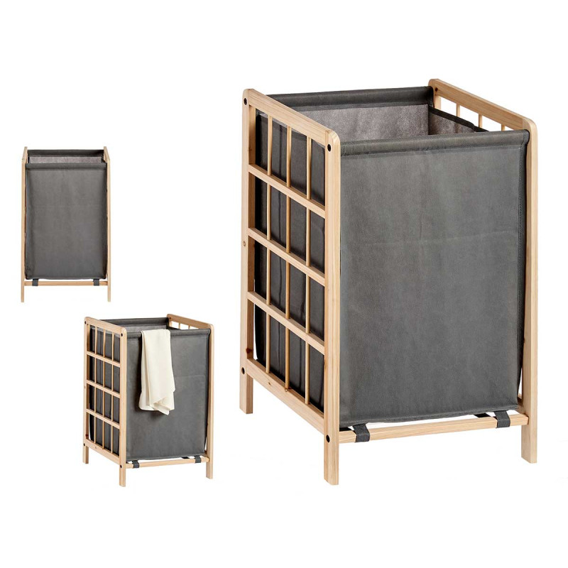 GREY WARDROBE BASKET 