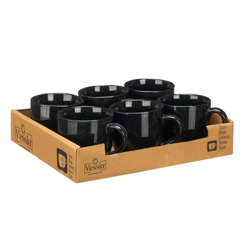 TAZA CAFE CON LECHE NEGRO 210 ML