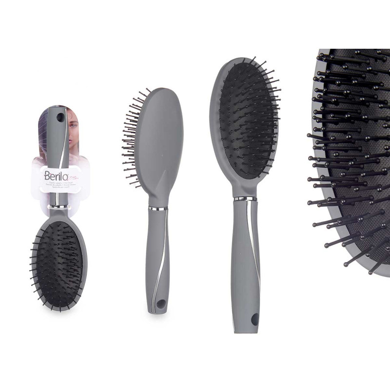 BROSSE À CHEVEUX GRISE SILICONÉE