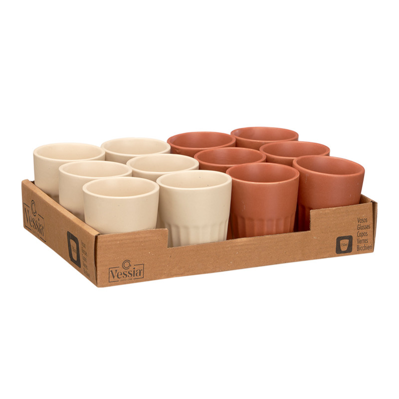 VERRE À CAFÉ AU LAIT ASSORT 2 BRUN BEIGE 1500ML