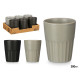 CAFE LATTE CUP ASSORTED 2 BLACK GREY 300 ML