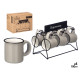 SET 6 TAZZE CAFE GRIGIO SUPPORTO 100ML