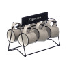 SET 6 COFFEE CUPS GREY WITH STAND 100ML
