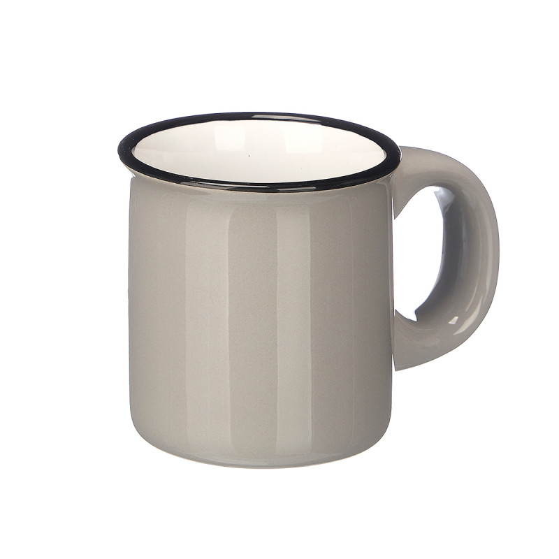 SET 6 TAZAS CAFE GRIS SOPORTE 100ML