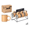 SET 6 TASSES À CAFÉ BEIGE SUPPORT 100ML