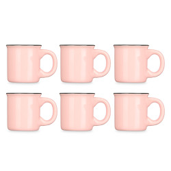 SET 6 TAZAS CAFE ROSA 100ML