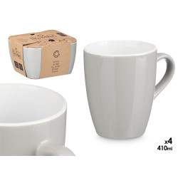 SET 4 TASSES GRISES 410ML