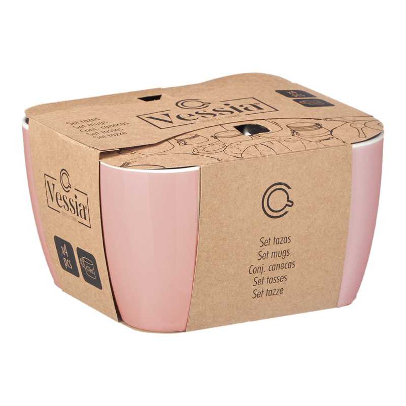 SET 4 TAZZE ROSA 410ML