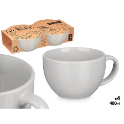 SET 4 TAZONES GRIS 480ML