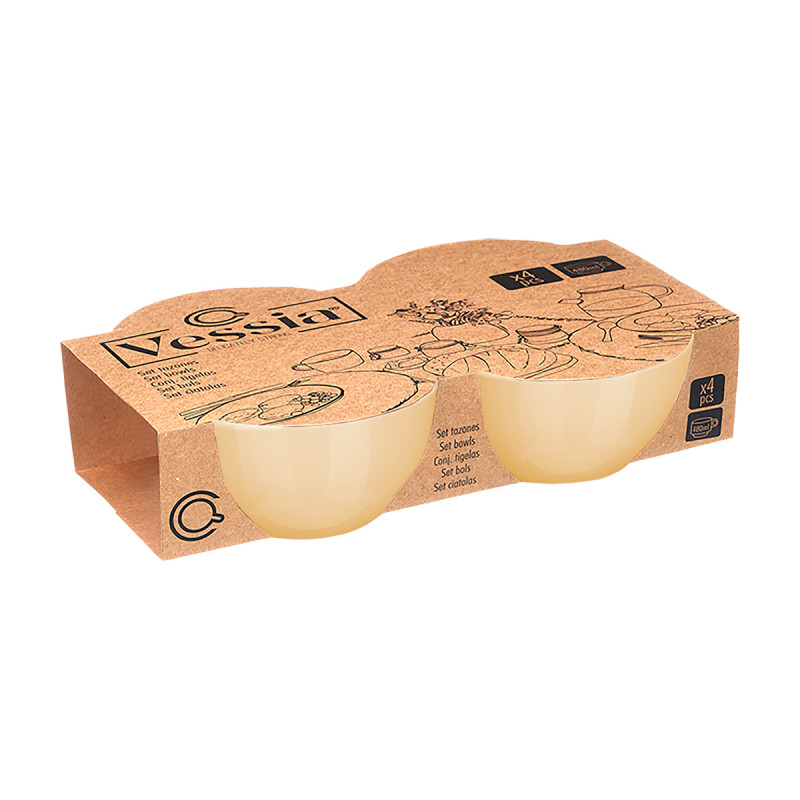 SET 4 SOUP BOWL BEIGE 480ML