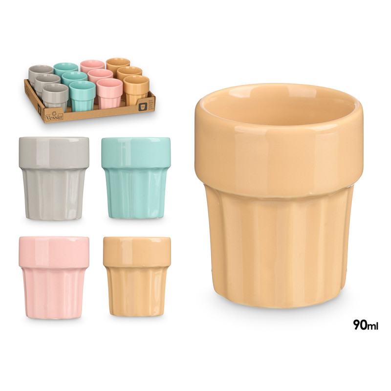 ASSORTED 4 COLOURS COFFEE CUPS 90ML