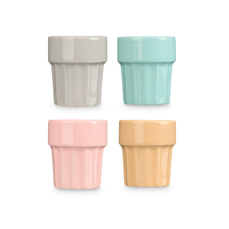ASSORTED 4 COLOURS COFFEE CUPS 90ML