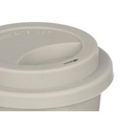CUP WITH SILICON LID GREY 360ML