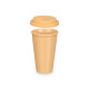 CUP WITH SILICON LID BEIGE 360ML