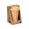 CUP WITH SILICON LID BEIGE 360ML