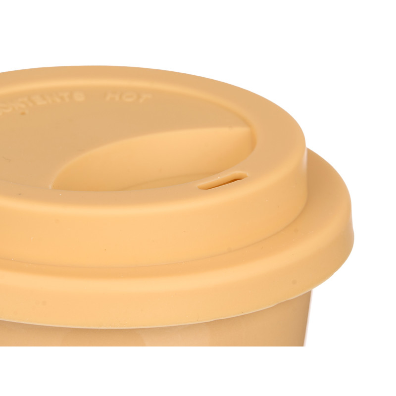 GOBELET COUVERCLE EN SILICONE BEIGE 360ML