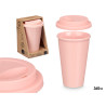 BICCHIERE TAPPO SILICONE ROSA 360ML
