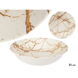 PLATO PORCELANA HONDO 21CM ORO