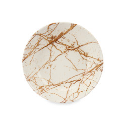 PRATO FUNDO DE PORCELANA 21CM DOURADO