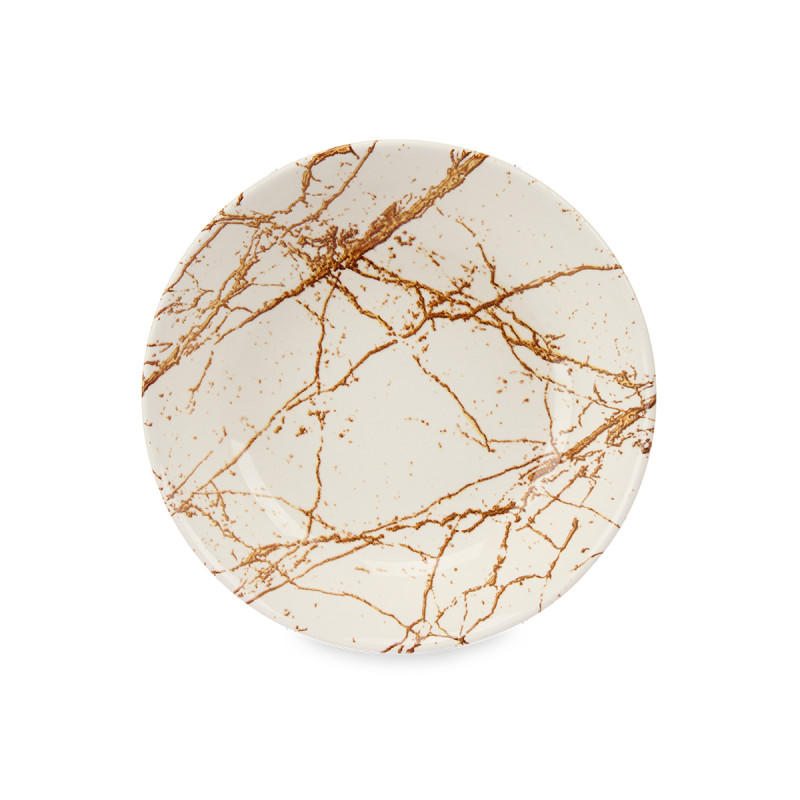 ASSIETTE CREUSE PORCELAINE 21CM DORÉ