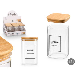 BARATTOLO QUADR BOROSIL TAPPO BAMBU LEGUMI 1,2L