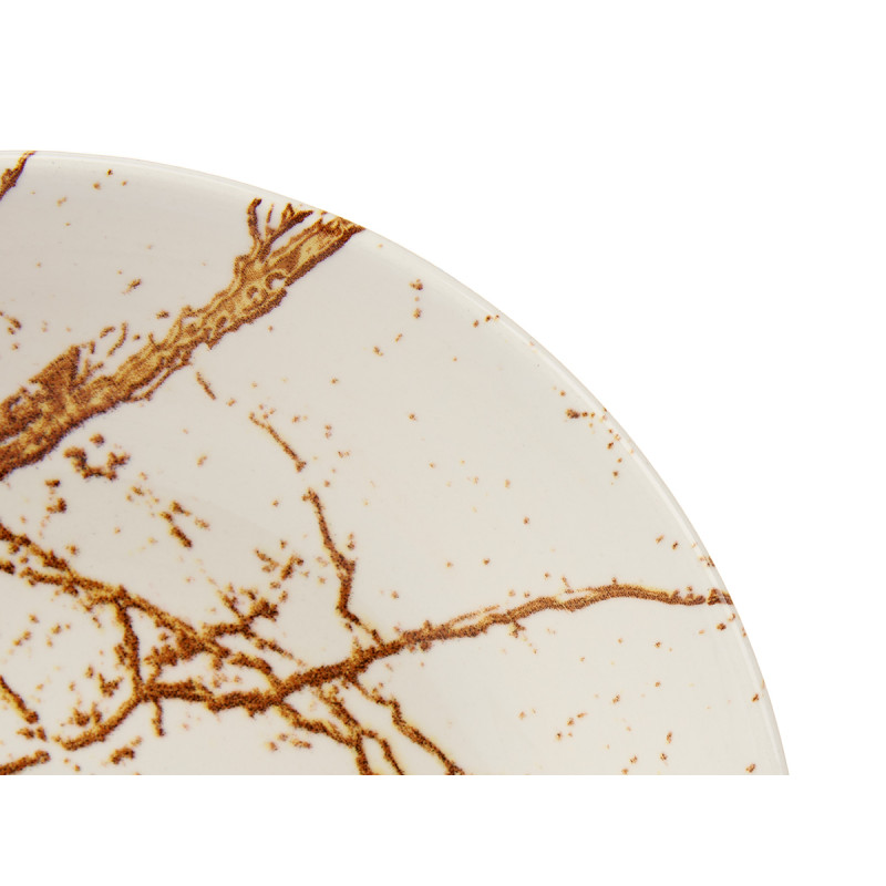 ASSIETTE CREUSE PORCELAINE 21CM DORÉ