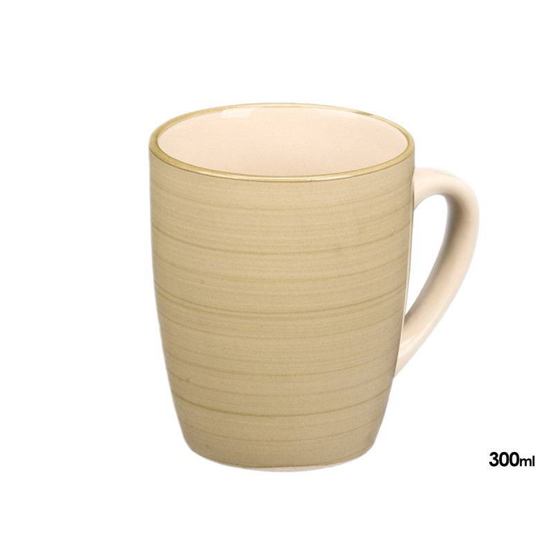 MUG 300 ML 8,6 X 10,6 CM OLIVE GREEN SPIRAL