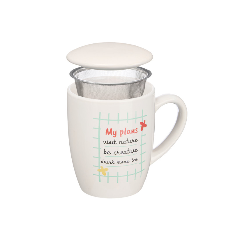 PORCELAIN MUG NATURE FILTER TOP ASSORTED2 340ML