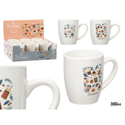 PORCELAIN MUG BREAKFAST ASSORTED 2 350ML
