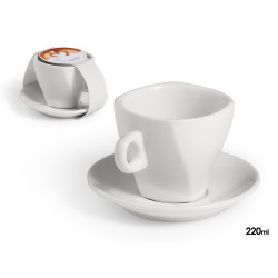 TASSE A CAFE PORCELAINE A LARGE OUVERTURE, SOUCOUP