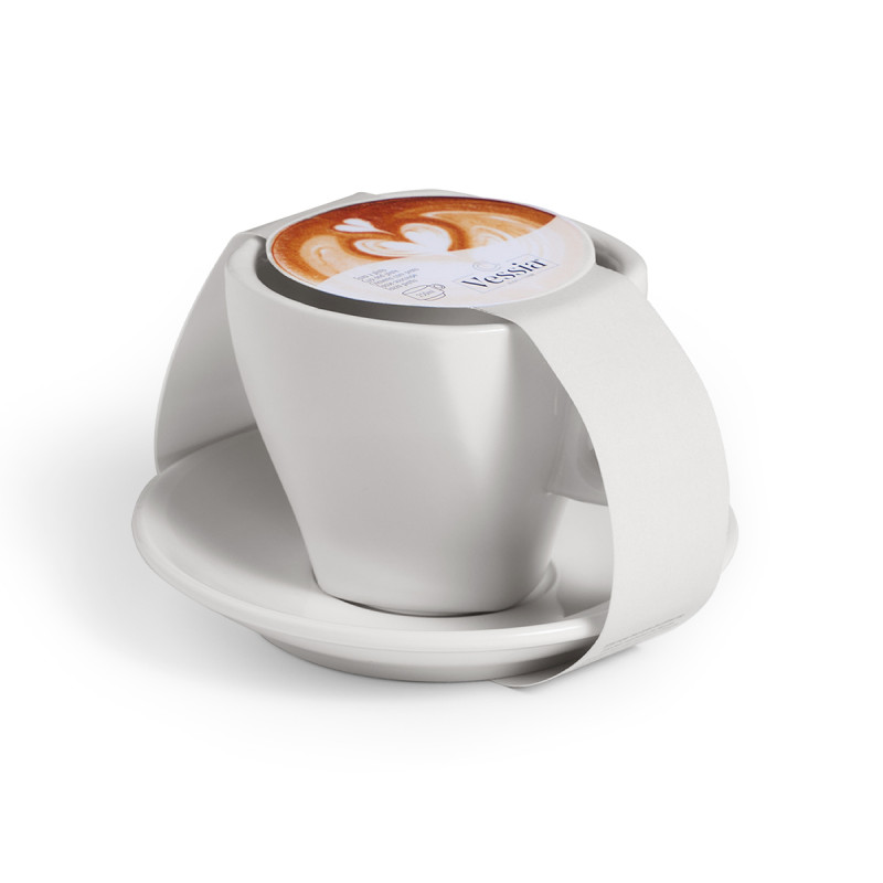 TAZZA DA CAFFE A BOCCA LARGA PORCELLANA, PIATTINO