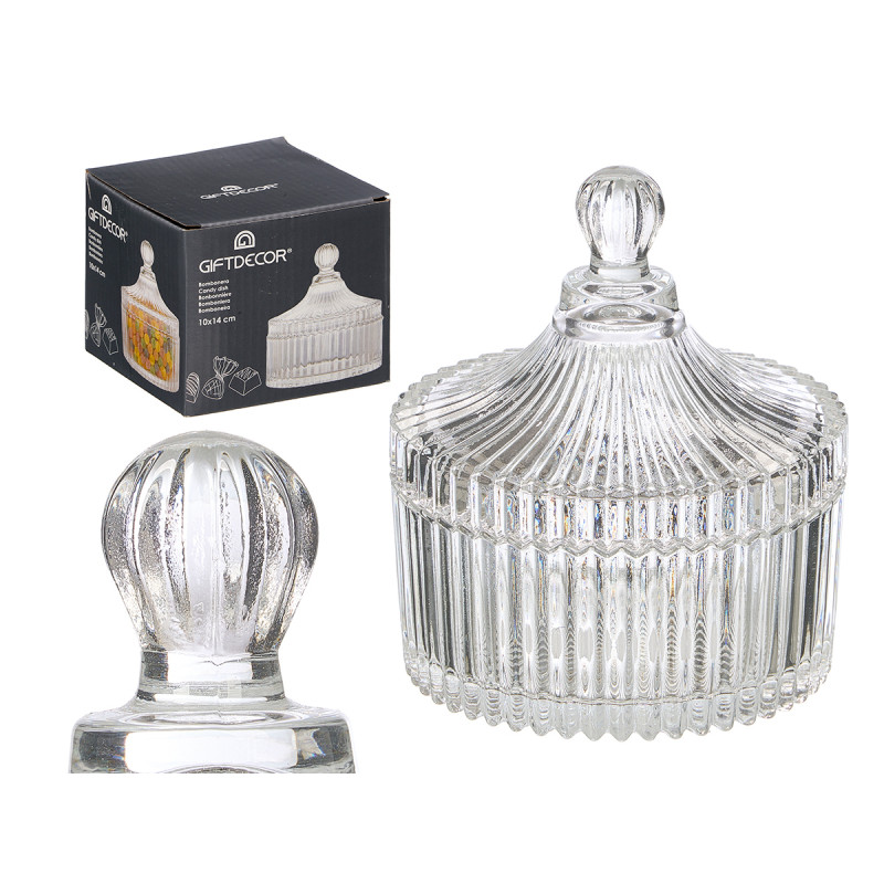 GLASS CANDY DISH 10X14CM