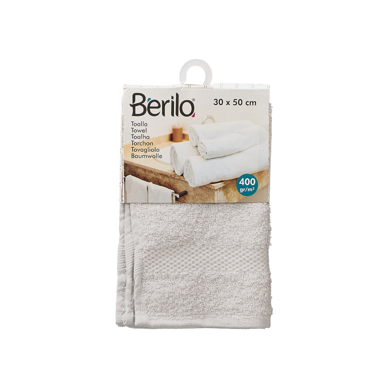 SERVIETTE UNIE 30X50 GRIS CLAIR