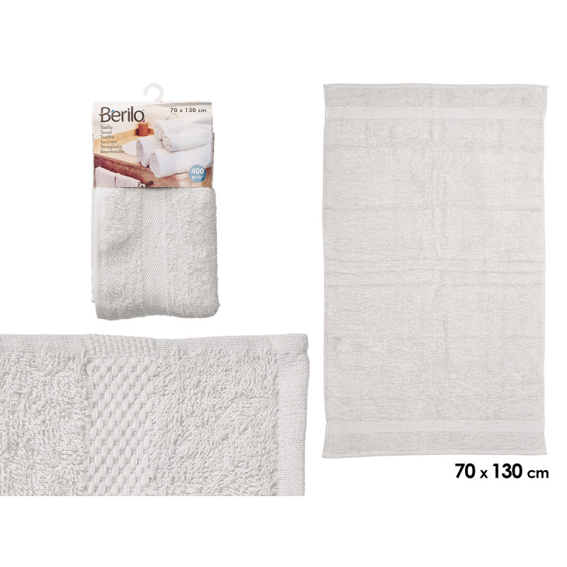 SERVIETTE UNIE 70X130 GRIS CLAIR