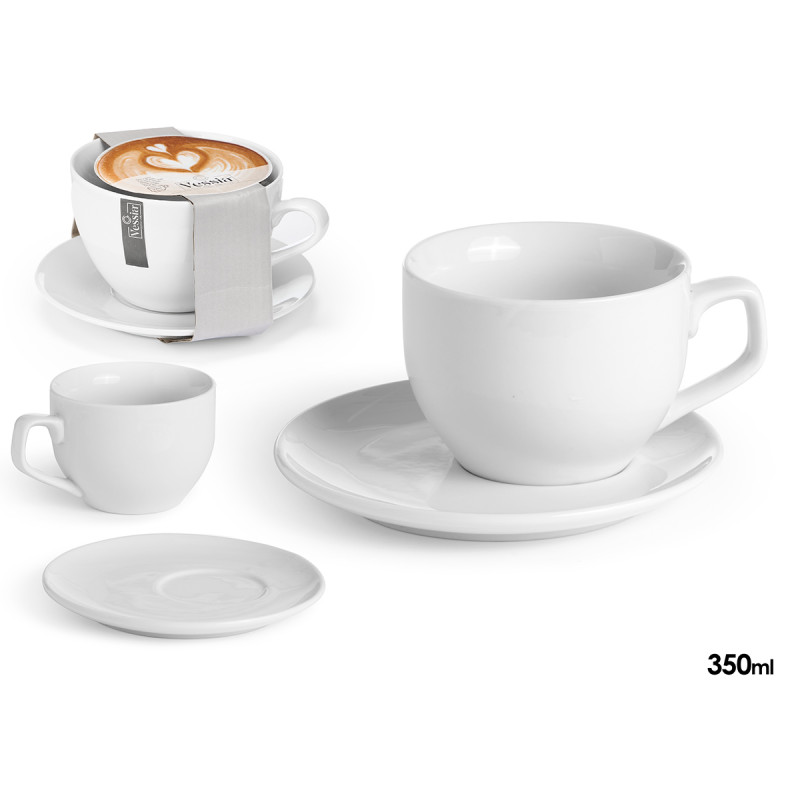 TASSE SOUCOUPE 350ML PORCELAINE