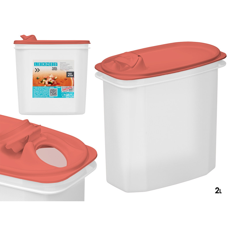 PORTA GAZPACHO PLASTICO TRASPARENTE COPERCHIO ROSS